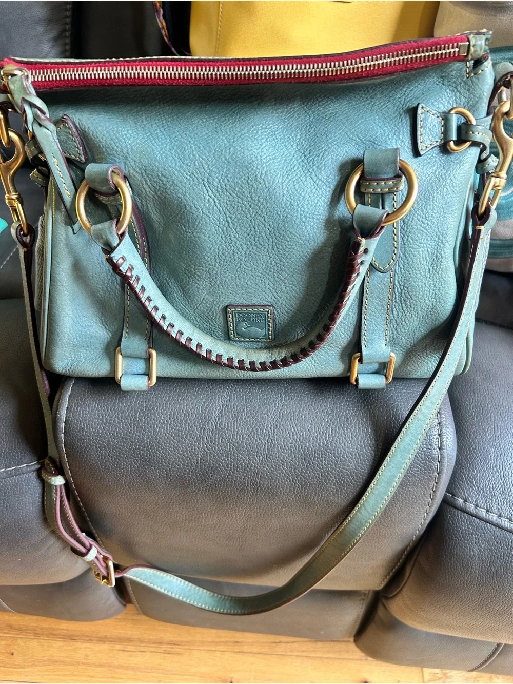 Dooney & Bourke Aqua Leather Shoulder Bag